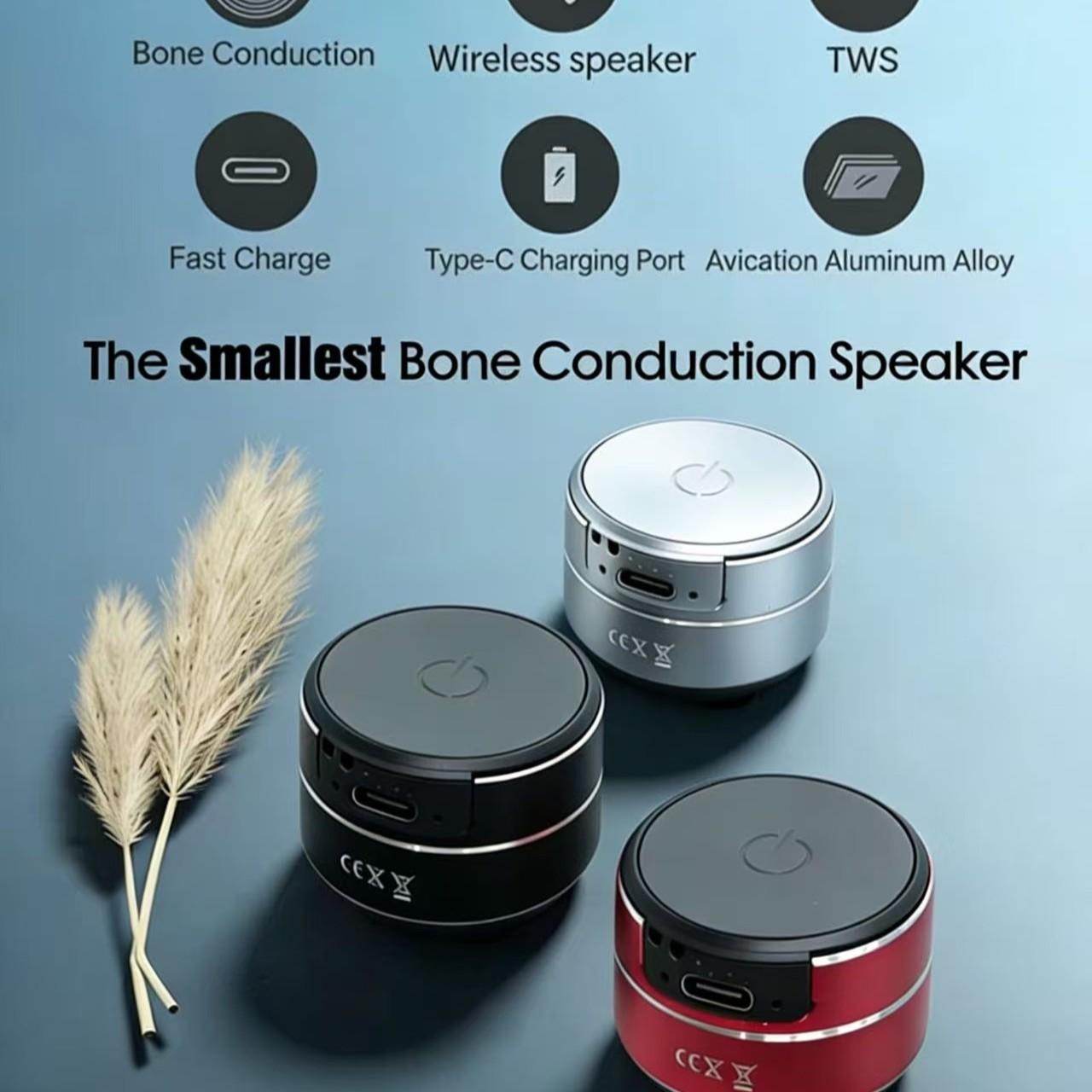 Mini Bone Conduction Speaker, Wireless Desktop Speaker with Suction Cup, TWS Small Speaker, Stereo Sound, Perfect Gift for Friends and Family