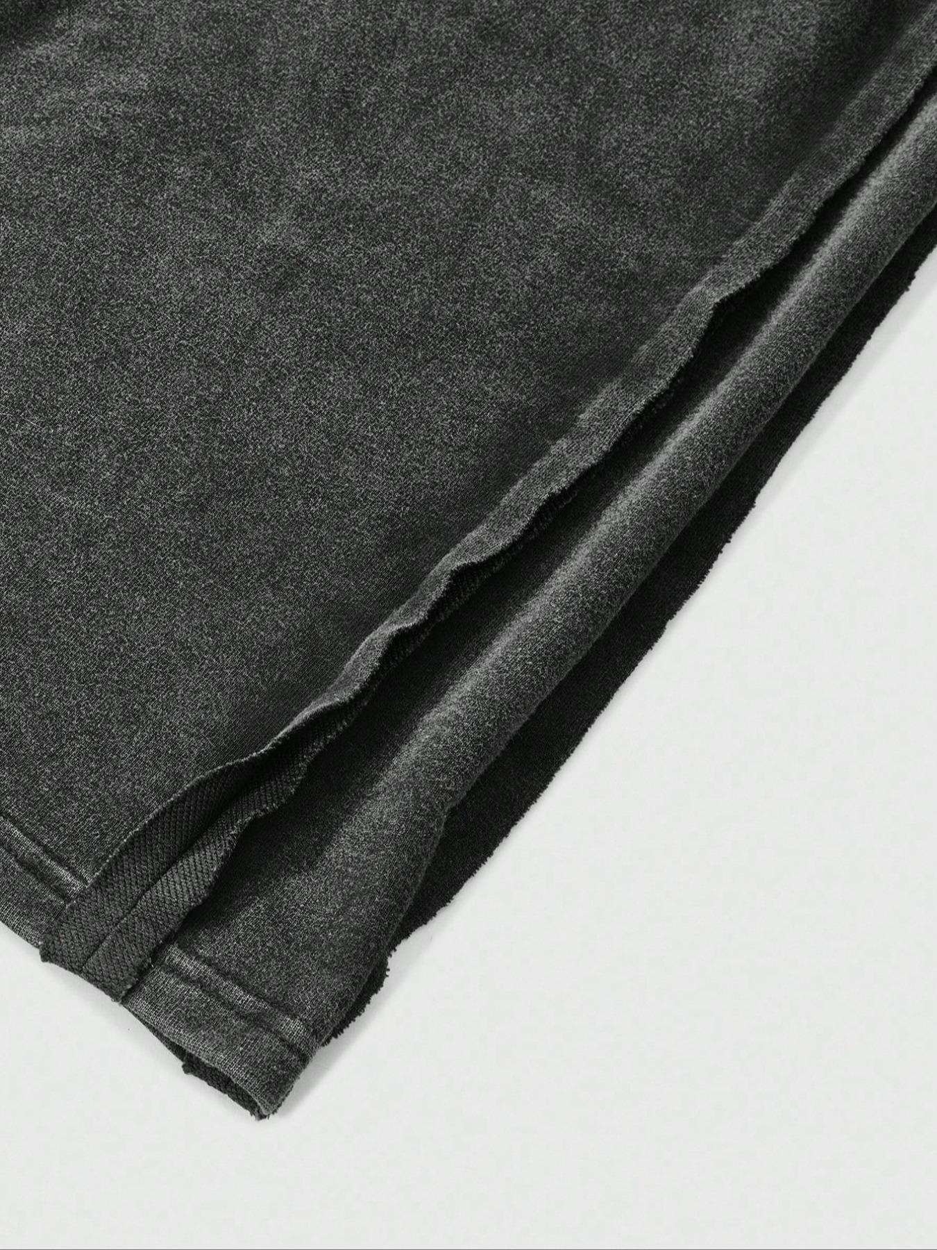 Men's Washed Cotton Sweatpants, Side Hem Stitching Long Pants, Jesus Print, Multiple Colors Available, Casual Fitted H-Type