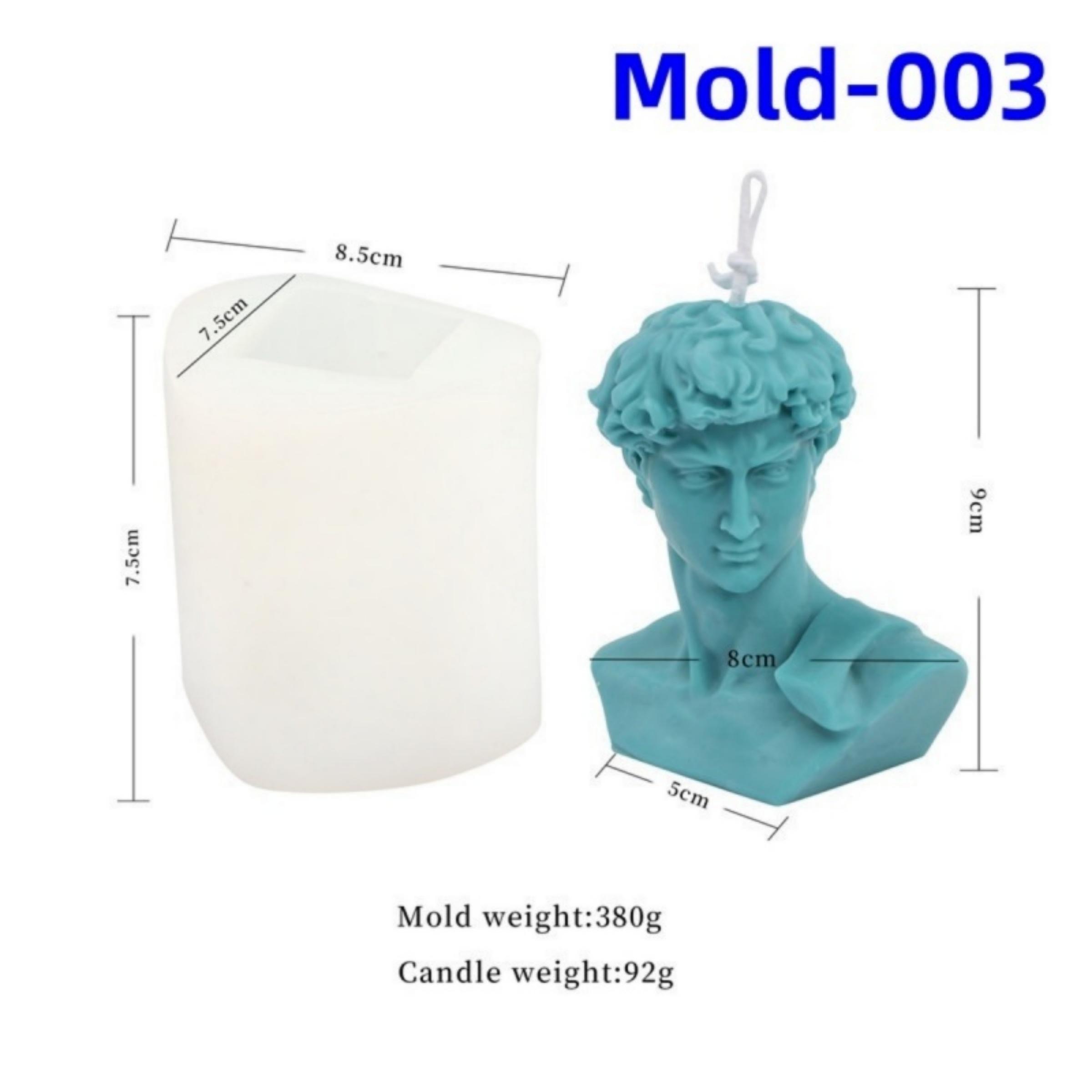 Nordic Style David Statue Candle Silicone Mold 3D Blindfolded Girl Candle Mold Half-length Figure Soap Mould European Gypsum Sculpture Mold Art Living Room Decor