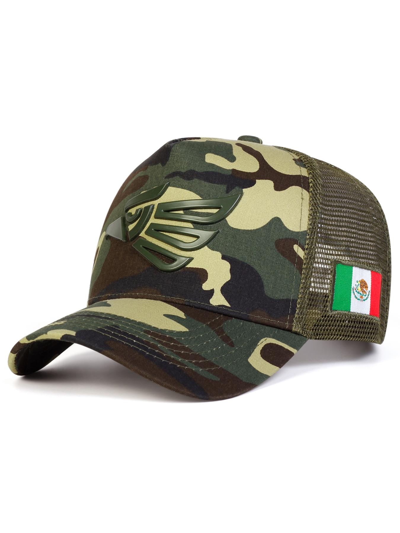 Mexico Eagle Design Baseball Cap, Snapback Trucker Hat, Casual Outdoor Sports Hat for Men & Women, Adjustable Sun Protection Cap for Daily Wear