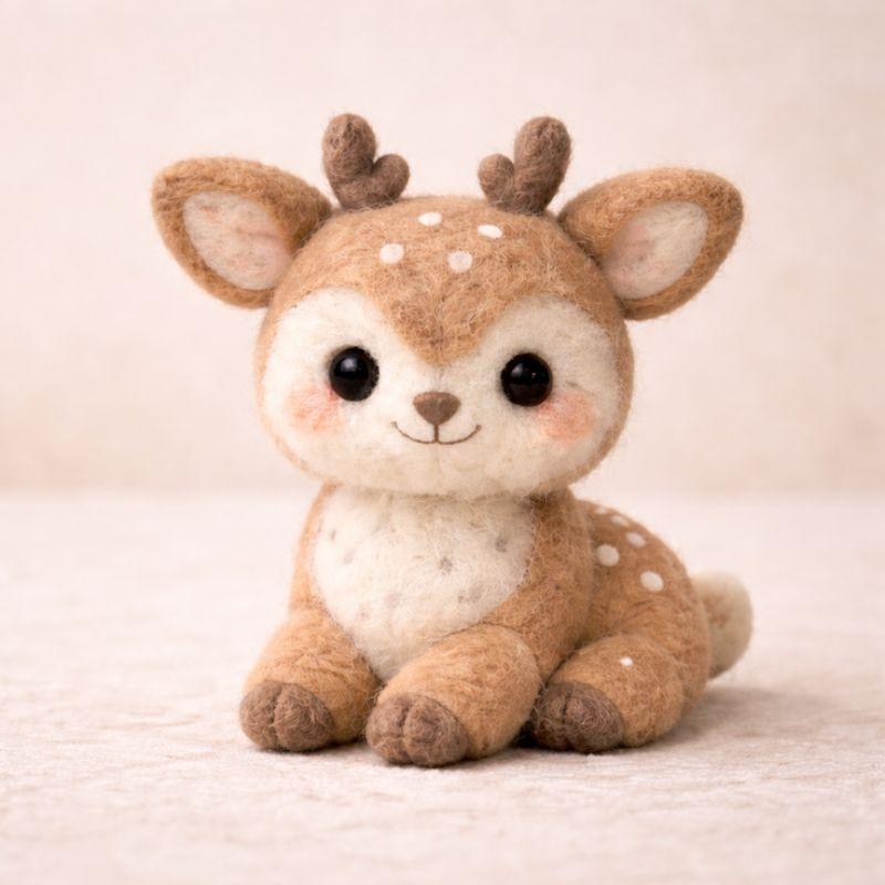 1Set Animal Needle Felting Kit, Felting kits for Beginners adult with Step-by-Step Video Tutorials, Squirrel/Bear/Hedgehog/Deer DIY Felting Kit, Cute Funny Home Decorative Ornaments, Birthday Valentine's Day and Christmas Gifts