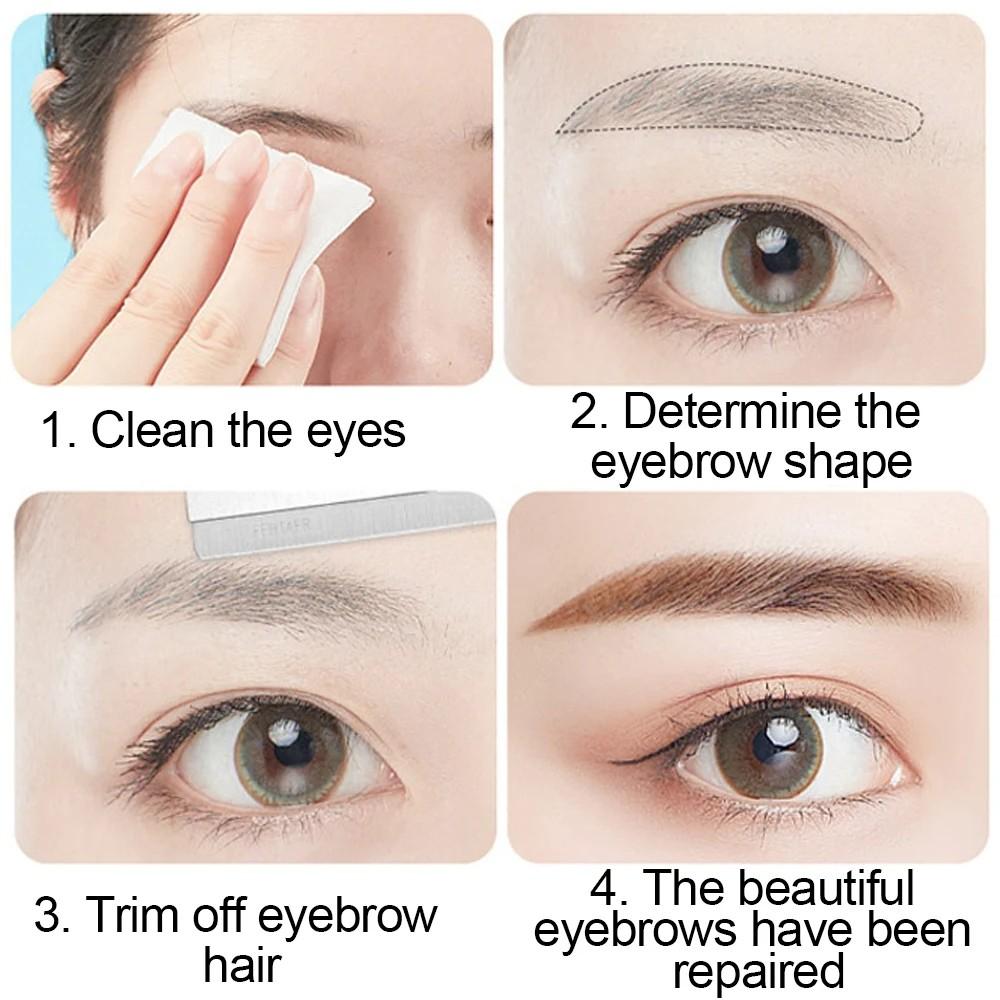 100 pcs Eyebrow Trimmer Hair Remover Stainless Steel Women Razor For Eyebrows Face Shaver Hair Removal Knife Makeup Tools Cosmetic Tools