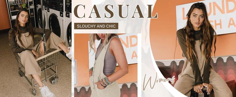 Ommig Women's Overall Linen Cotton Jumpsuit Loose Casual Jumper with Pockets Ommig Women's Overall Linen Cotton Jumpsuit Loose Casual Jumper with Pockets