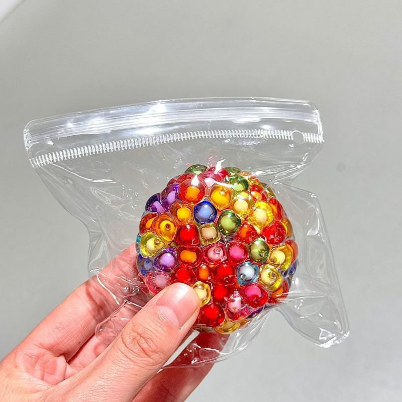 Creative Pop Beads Squishy, Noise Making Fidget Ball, Moldable Pearl Colorful Ice Cube Handmade Ball, Bracelet Style Stress Relief Squeeze Toy