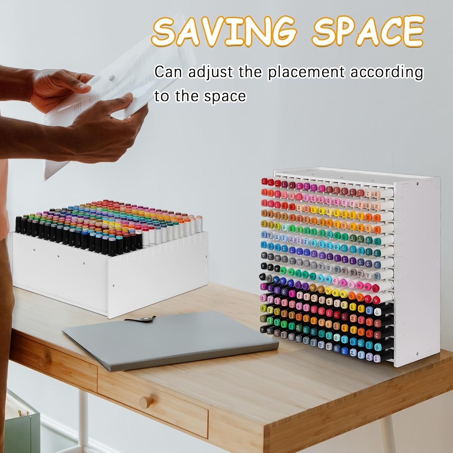Art Pencil Shelf, 72/120/180/240 Removable Divider Design - Suitable for Tabletops, School Supplies, and Halloween or Christmas Graffiti Pens and Card Organizers, Art Supply Organizers