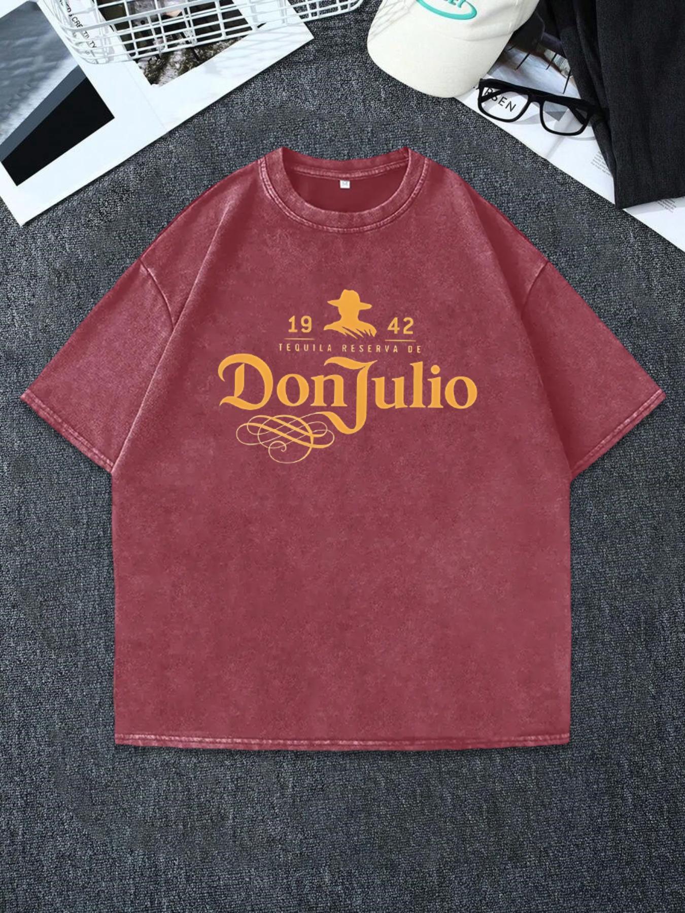 Men's Vintage Graphic Print Round Neck Tee, Regular Fit Casual Short Sleeve T-shirt, Men's Summer Top for Daily Wear, Tropical, Cotton