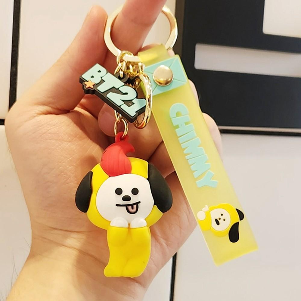 Anime Cartoon BT21 Shooky Cooky Flatback Charm Pendant Set Toy Kawaii Popular Doll Y2K Fashion Cute Backpack Keychain Pendant Gift for Girls - Adorable Character Designs for Collection or Decoration Gift