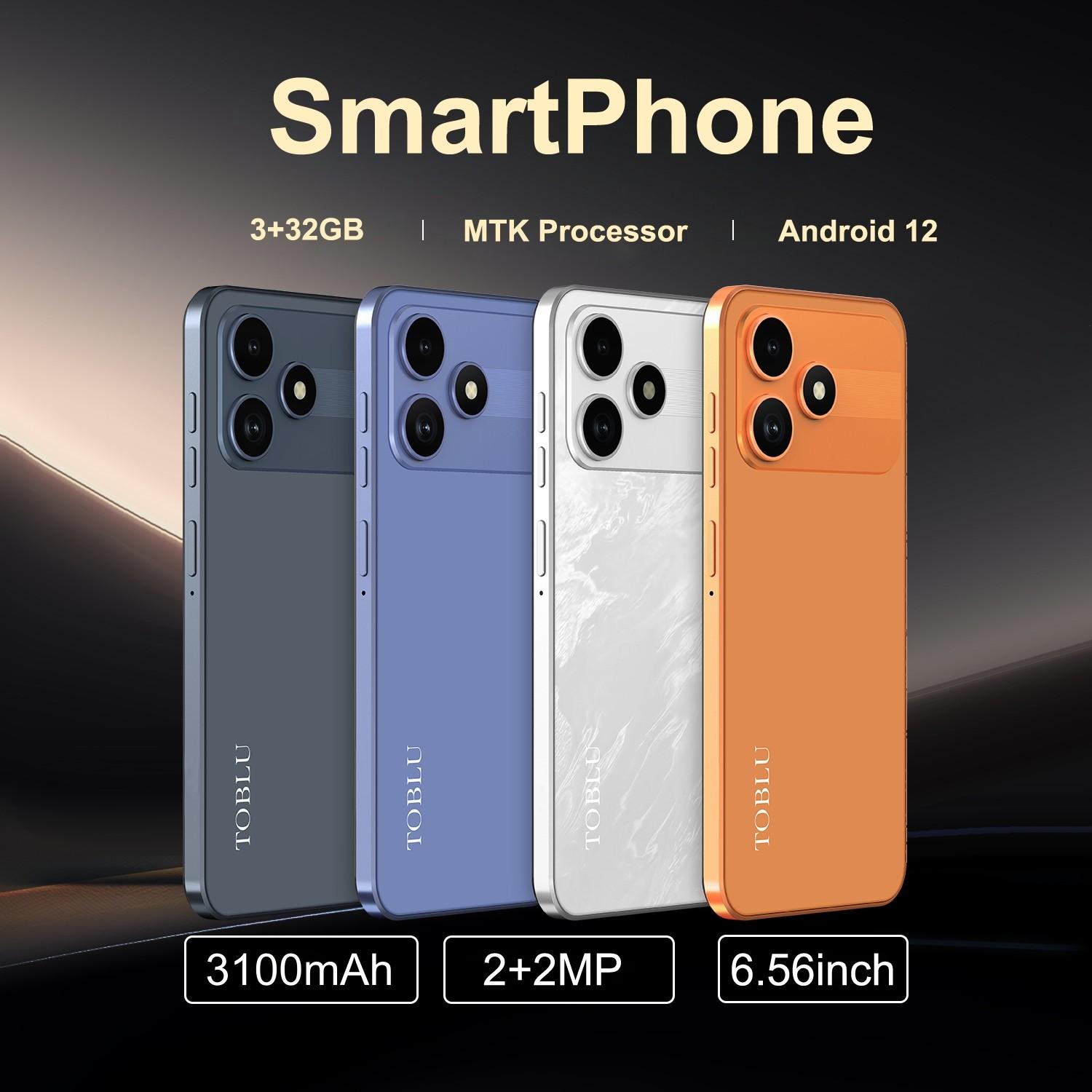 TOBLU-M17 Pro Smartphone, 6.56-Inch HD Screen, 3+32GB Storage, 3100mah Battery, Dual Sim, Expandable Memory, Android 12 System