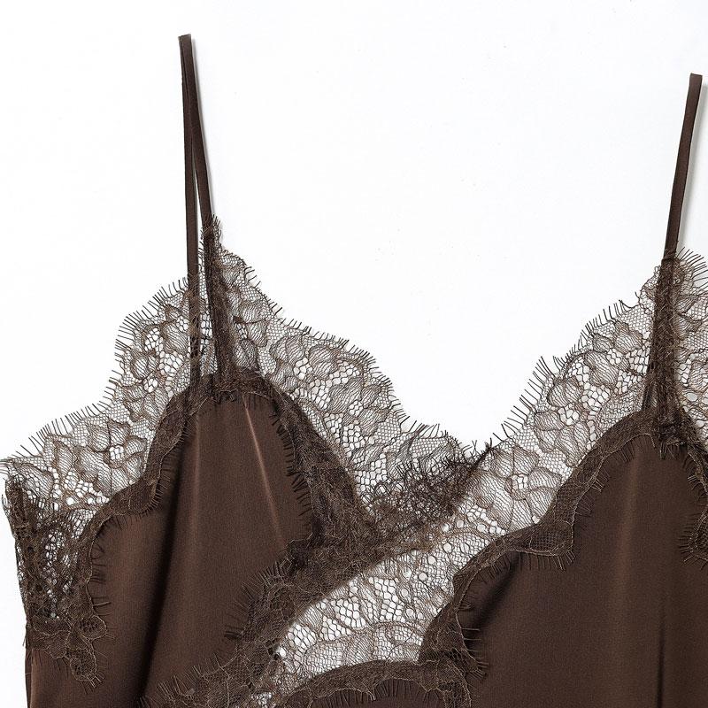 Women's Summer Asymmetrical Beach Midi Dress, Lace Strapless Satin Long Dress, Elegant Formal Sleeveless Patchwork Dress