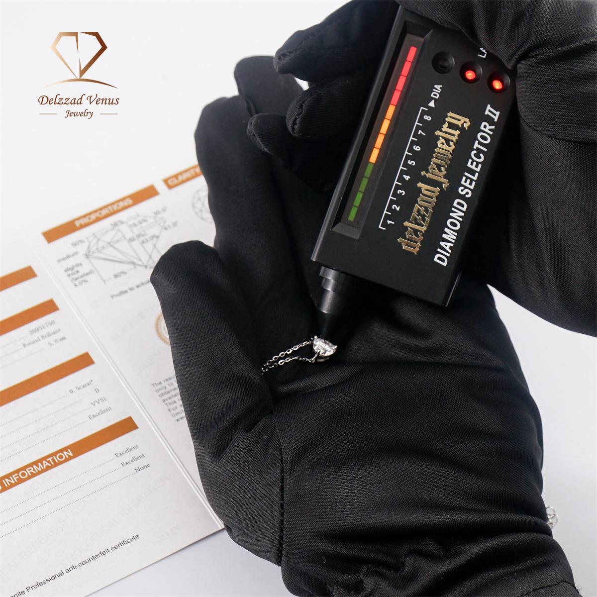 Delzzad 1ct Heart Cut Solitaire Necklace Synthetic Moissanite S925 Lady Women Pendant Necklace Birthday Anniversary Gift