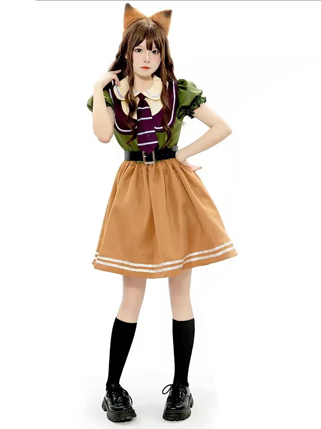 Animal Judy Hopps Halloween Cosplay Costume, City Rabbit Police Officer Zoo Costume, Fitted Solid Dress, All Seasons Fancy Dress Up Gifts