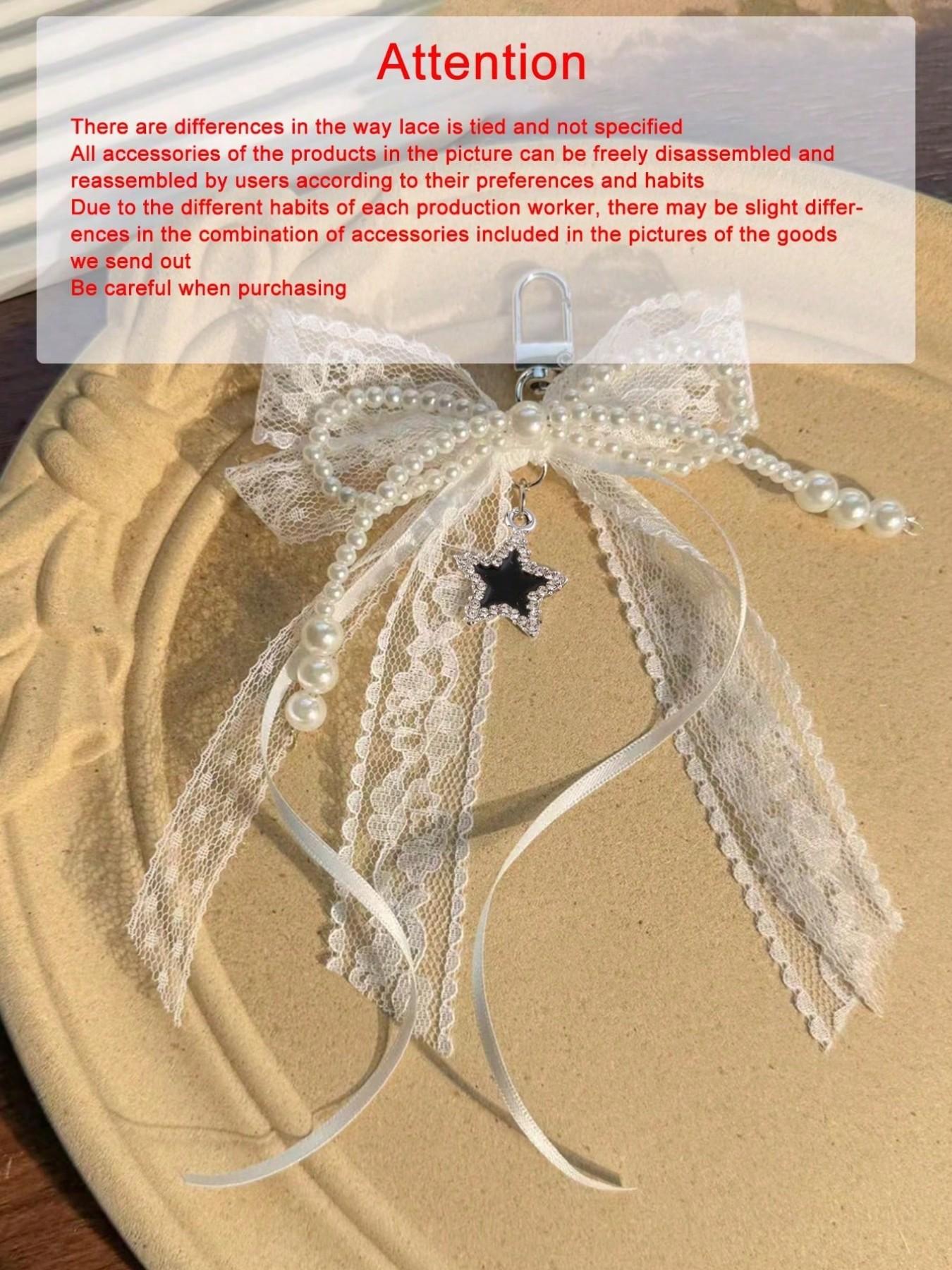 Y2K Cute Lace Butterfly Keychain, Fashionable DIY Bag Accessory, Multifunctional Star Ballet Ribbon, Perfect Gift for Couples and Friends