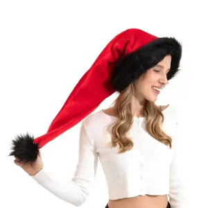 Super Long Christmas Hats Soft Durability Santa Hat Gift Decoration Kids Adult Velvet Christmas Hat Men's and women's