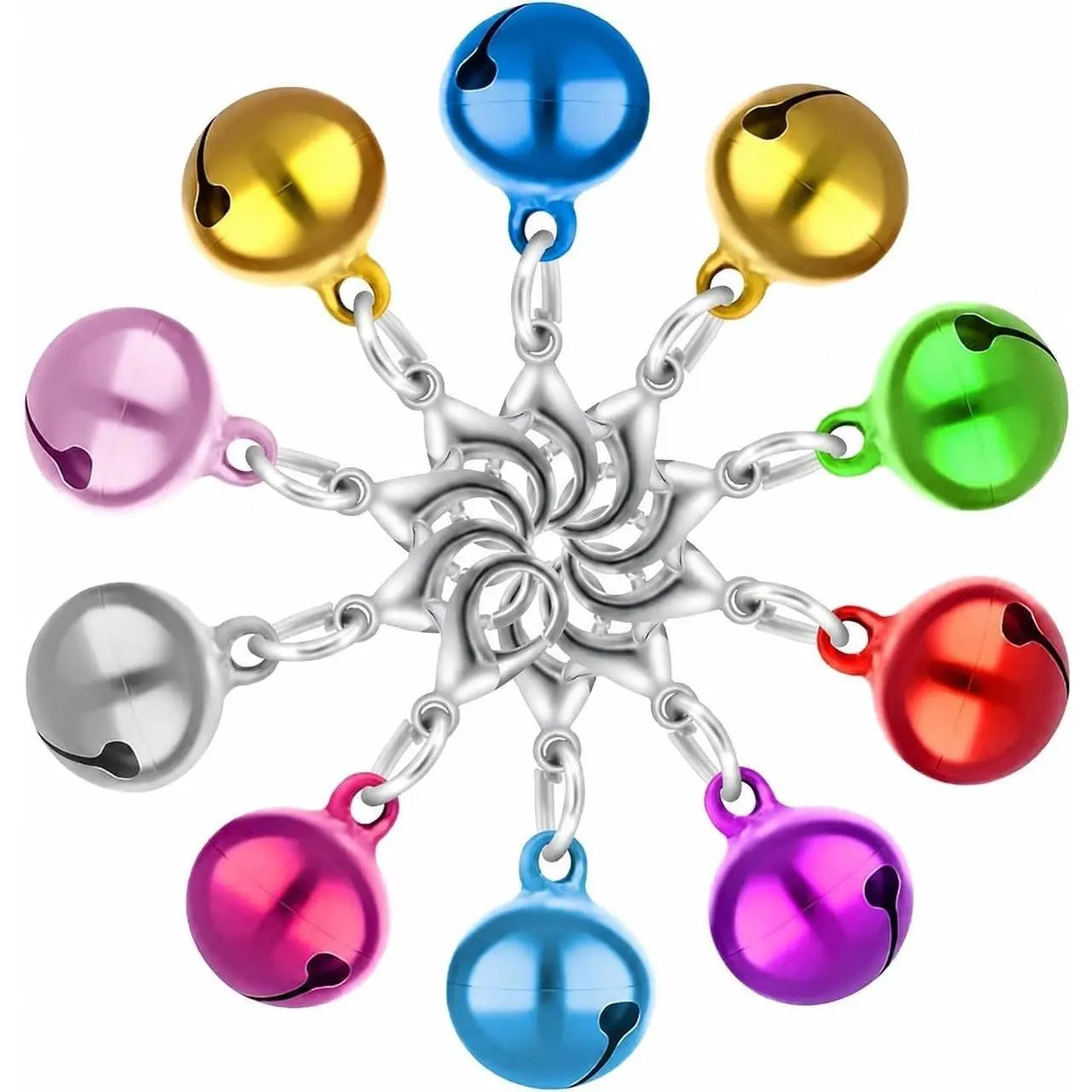 10PCS Colorful Metal Pet Bells for Dog Cat Collar Charms with Loud Crisp Sound - Christmas Decoration Gifts for Pet LoversGift