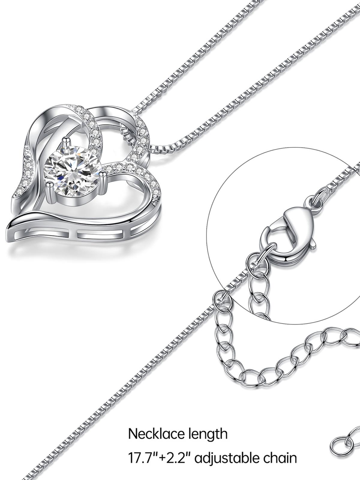 gifts for Women, Preserved Rose with Heart Necklace, gifts for Mom Wife Women Sister Grandma Girlfriend Her, Mothers Day  gifts from Daughter Son Birthday Christmas Valentines Day decorative gift box