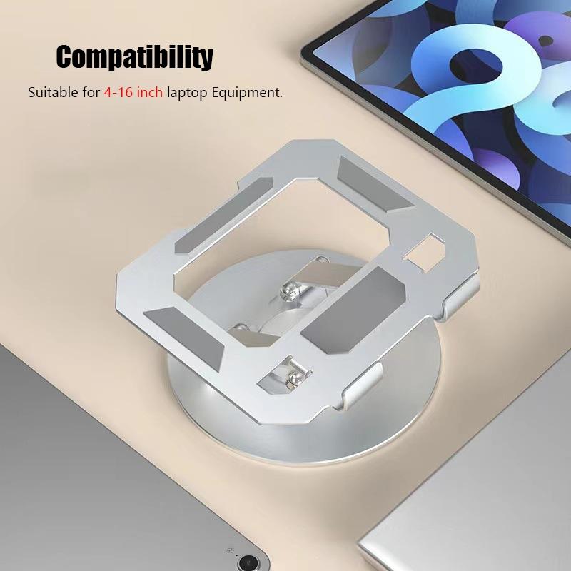 Adjustable Laptop Stand, Computer Stand with 360 Rotating Base, Ergonomic Laptop Riser Mount for Desk Foldable Protable Computer Desk.