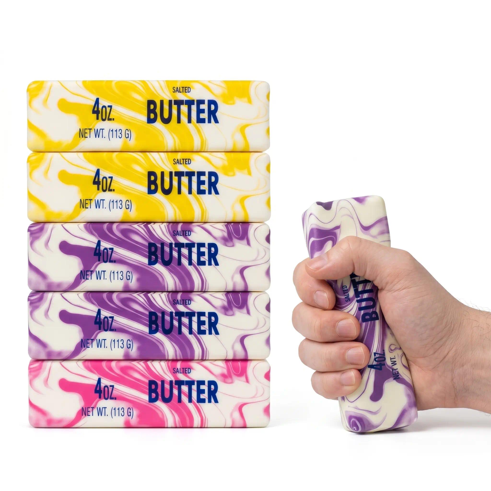 Butter Squishy Stress Toy, Squishy Fidgets, Anxiety Squishies, Realistic Butter Stick Fidget, Slow Rising Soft Squeeze Toy for Adults Stress Relief & Anxiety Relief, Sensory Desk Toy & Gift for Office Home