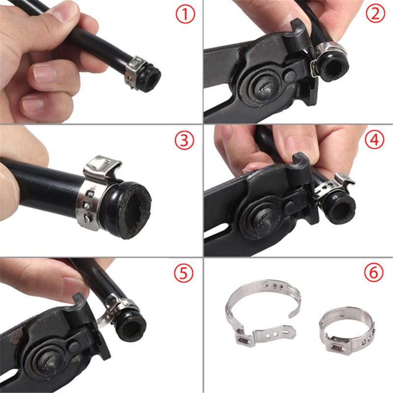 170pcs Single Ear Clamps Set (5.8-21mm) with Clamp Pliers, Soft Tube Clips, Hardware Tool Kit, Ideal for DIY Projects