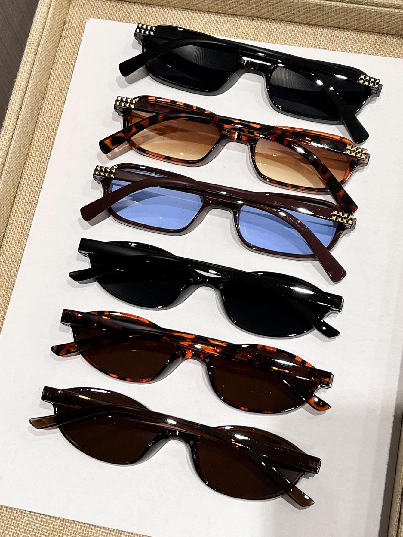 6 Pairs Small-Frame Trendy Vintage Sunglasses for Men and Women, Stylish Travel Sunglasses for Everyday Use, Versatile UV-Protection Glasses