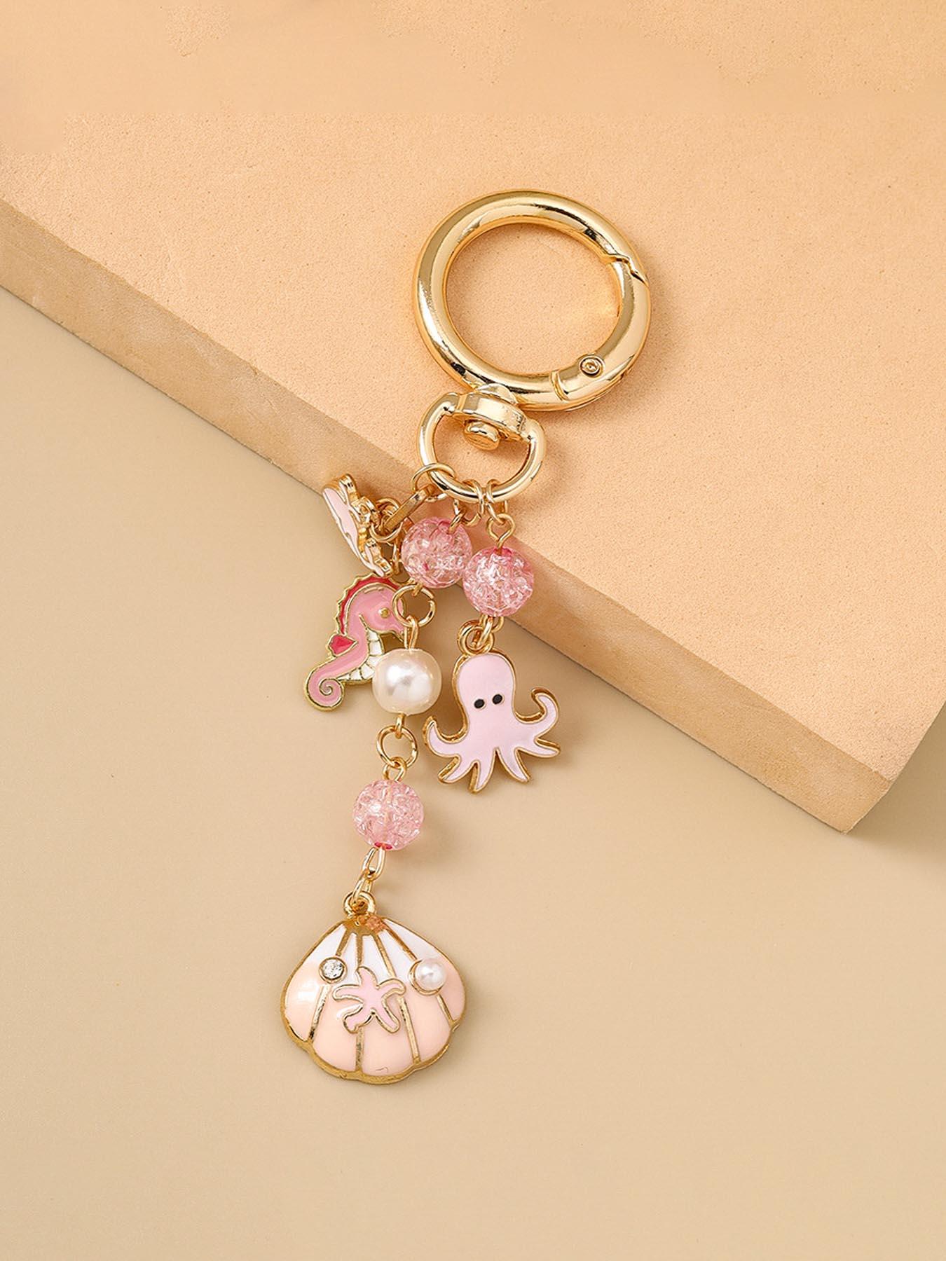 Colorful Starfish Shell Keychain, Cute Bohemian Style, Versatile Key Chain, Beach Bag Accessory, Unisex Design, Perfect Gift