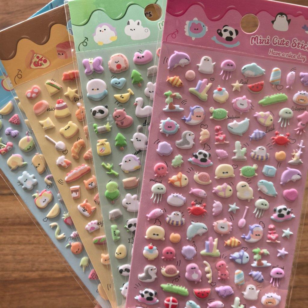 4-Pack Tiny Cute Mixed Element Funny Stickers - Vibrant Decor Embellishments for Water Bottles, Stationery & Daily Gadgets, DIY Sticker, Diary Sticker, Sticker Sheets, Sticker Packs