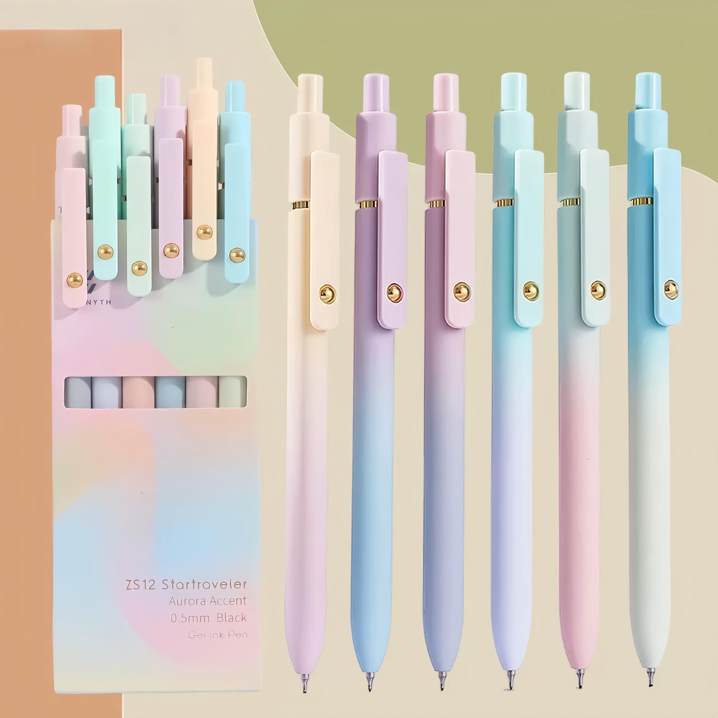 Rainbow Style Compression Quick Drying Pen Set, Ideal for Students & Nurses, Perfect Gift for Holidays, Gradient Color Design