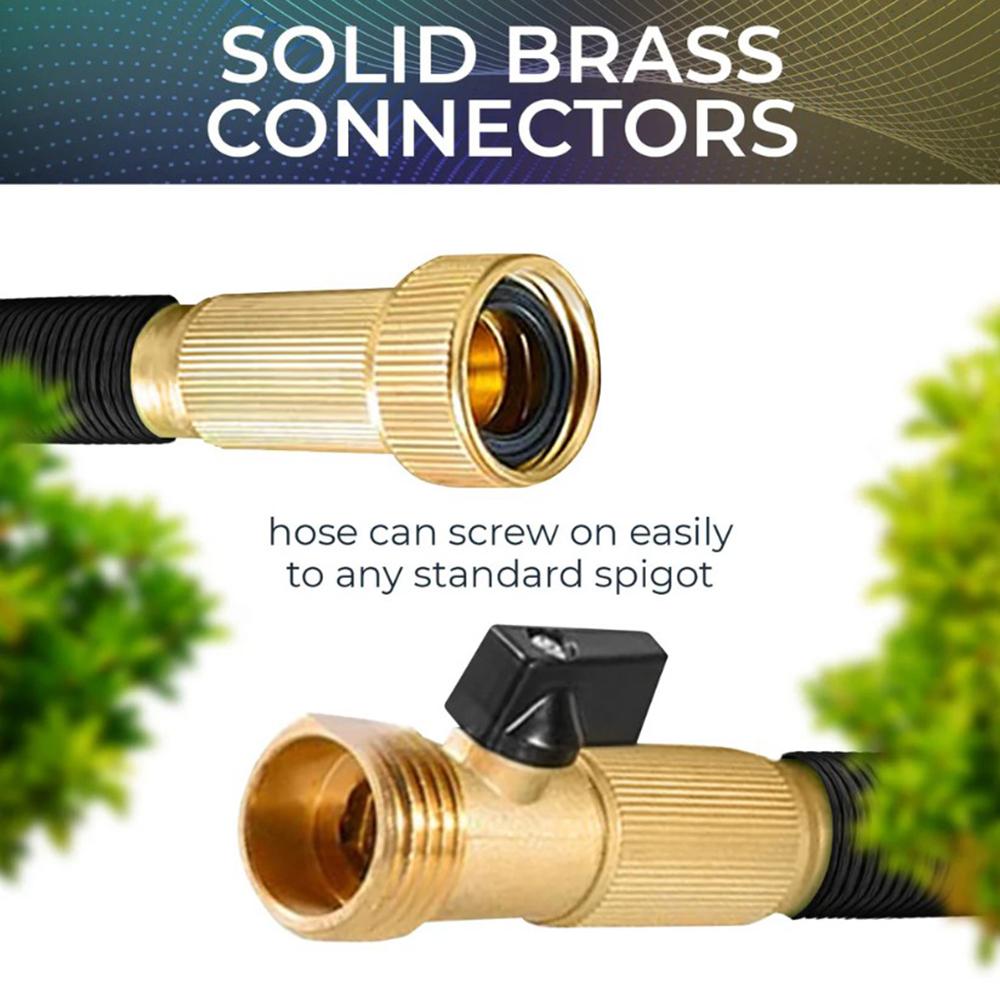 100FT Heavy Duty Garden Hose, 100FT Durable Garden Hose, High-Pressure 8-way Spray Nozzle, 3/4 Inch Solid Brass Fittings, Water Hose for Outdoor Watering Gardening Supplies 50FT/75FT/100FT