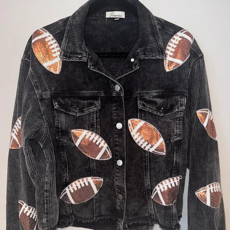 Football Sequin Patch Jacket