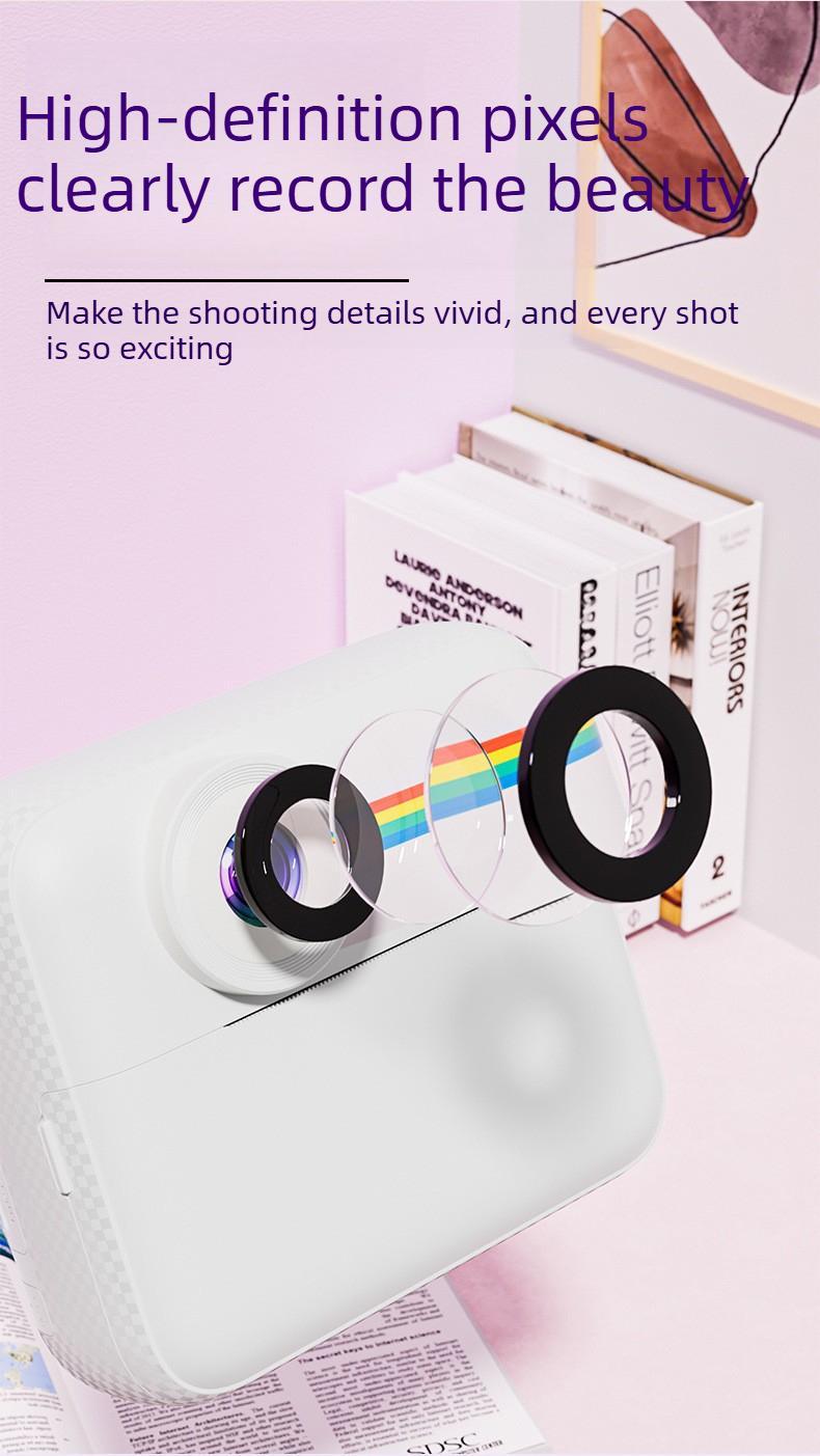 Kids Instant Print Digital Camera, Shoot & Print Instant Color Photos, Cute Photography Toy Perfect Birthday Gift for Little Girls#