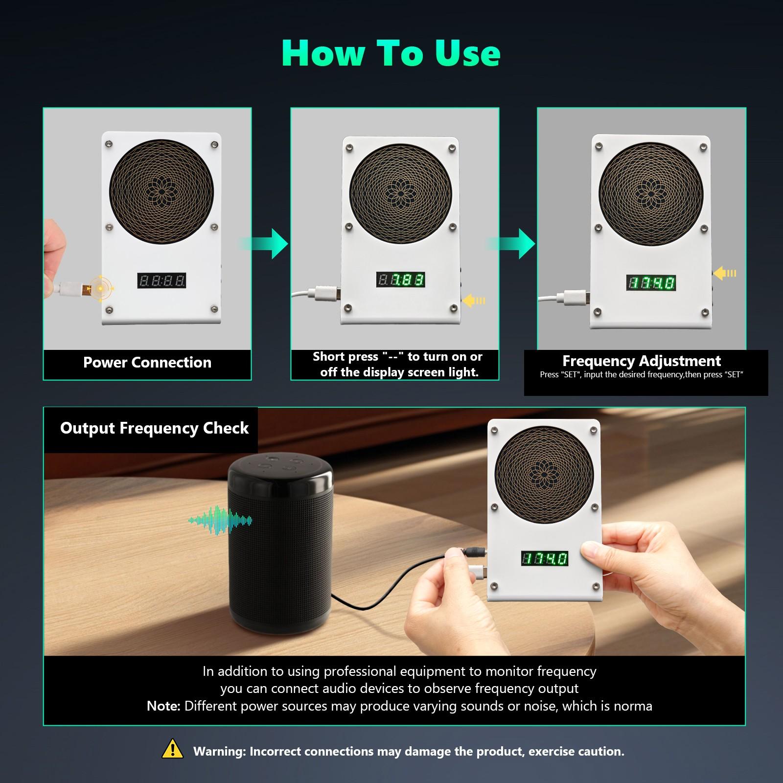 Frequency Generator Adjustable 0.01hz-9999hz, 7.83hz for Sleep Aid, Office Efficiency, Sound Field Enhancement, Creative Inspiration