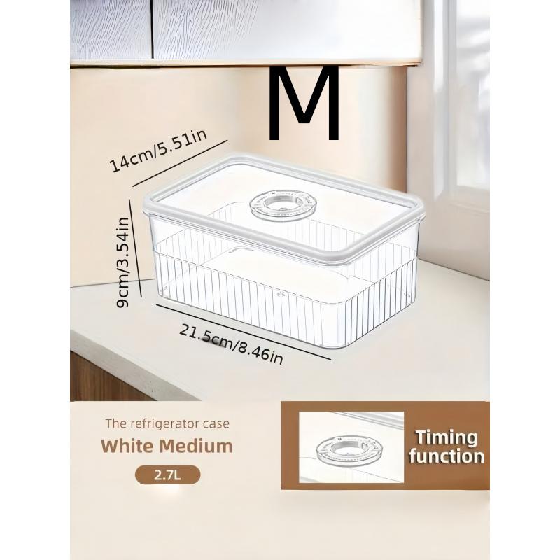 3-Size Airtight Food Storage Containers with Date Tracker, BPA-Free Clear Produce Bins For Fruit & Vegetable Organization, Meal Prep, Fridge Storage