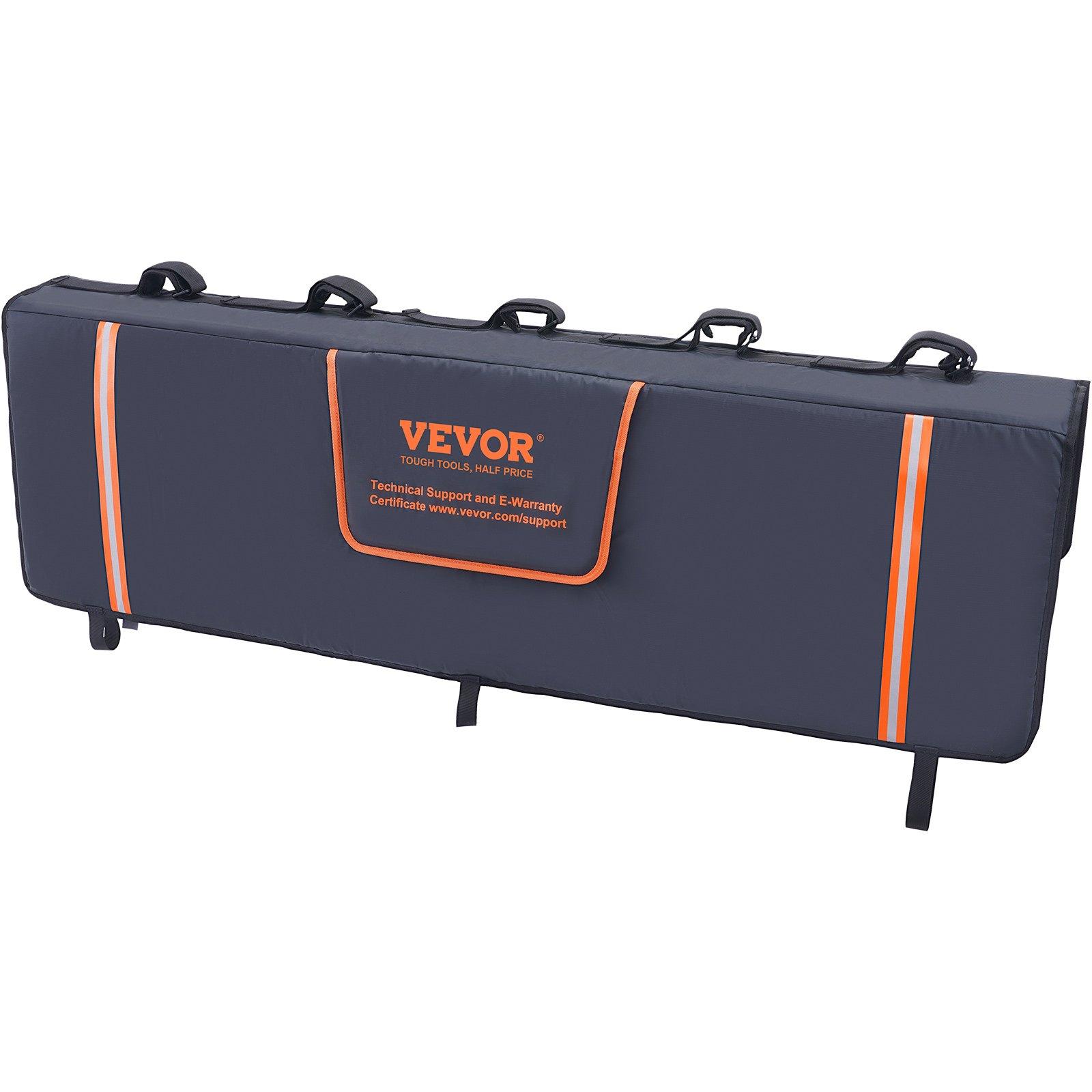 Tailgate Bike Pad, 53" Truck Tailgate Pad Carry 5 Mountain Bikes, Tailgate Protection Pad with Reflective Strips and Tool Pockets, Tailgate Pad with Camera Opening for Mid-Size Pickup Trucks