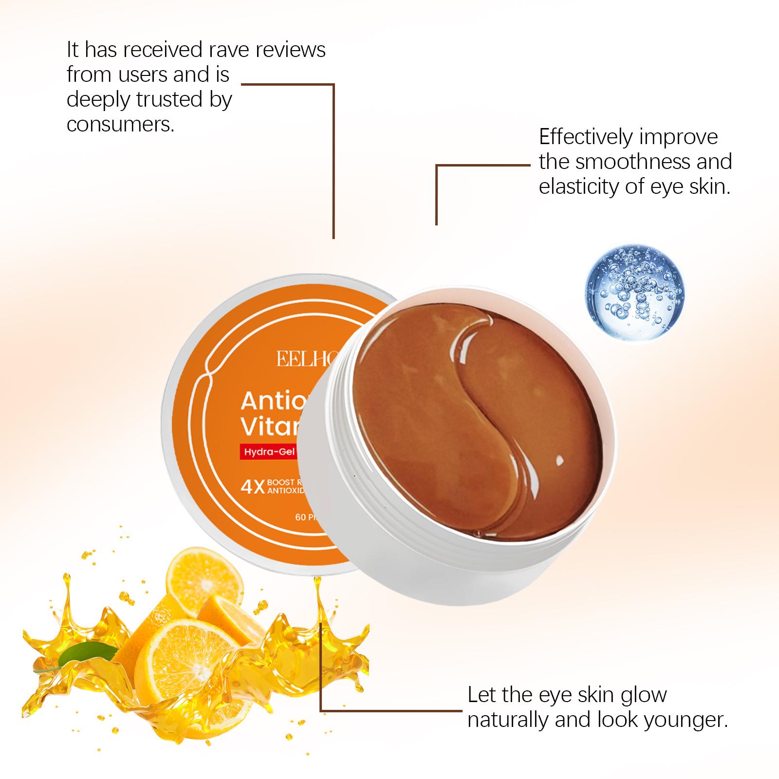 EELHOE 5 PDRN Collagen Vitalizing Hydrogel Eye Patch (60pcs) - Dark Circle Eraser & Anti-Wrinkle | 5 Types of PDRN + Vitamin C + Glutathione | ALL IN ONE EYE PATCH