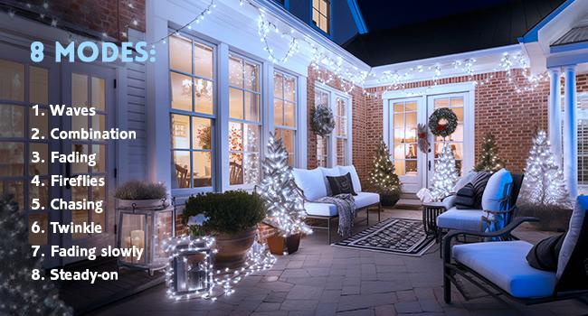 JMEXSUSS 2 Pack Solar Christmas Lights Outdoor Waterproof, Total 400 LED 151FT Solar String Lights for Outside, 8 Modes 2024 christmas ornament