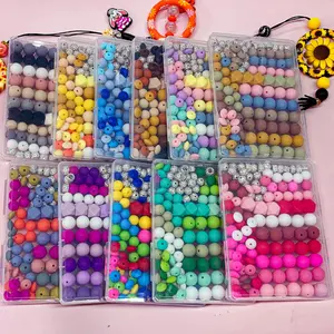 120 pieces/box of silicone beads mixed in shape and size