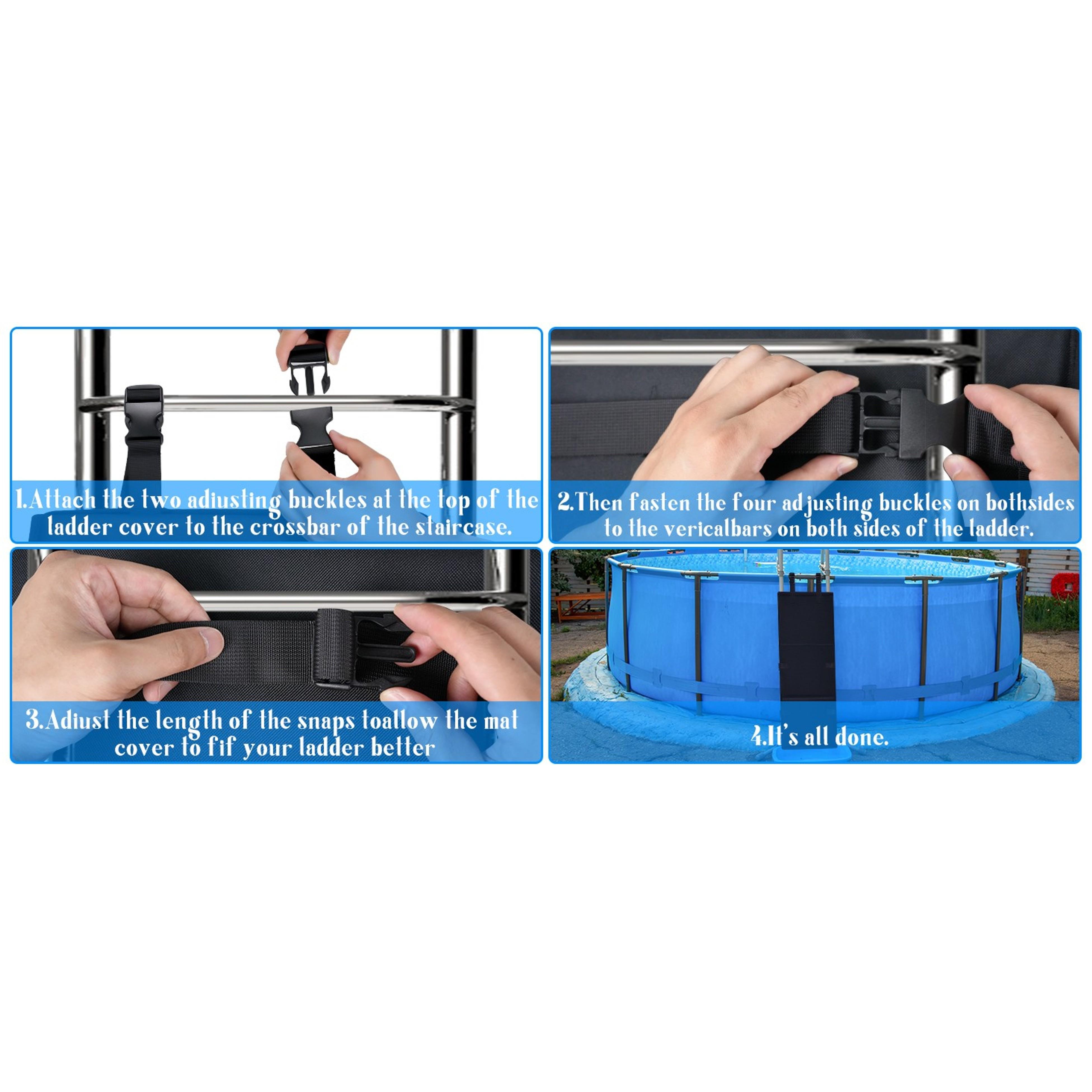 Pool Ladder Protector Cover 15x31.5in, Guard for Above Ground Pool to Prevent Kids from Climbing and Falling, Bunk Bed Ladder Guard Protector