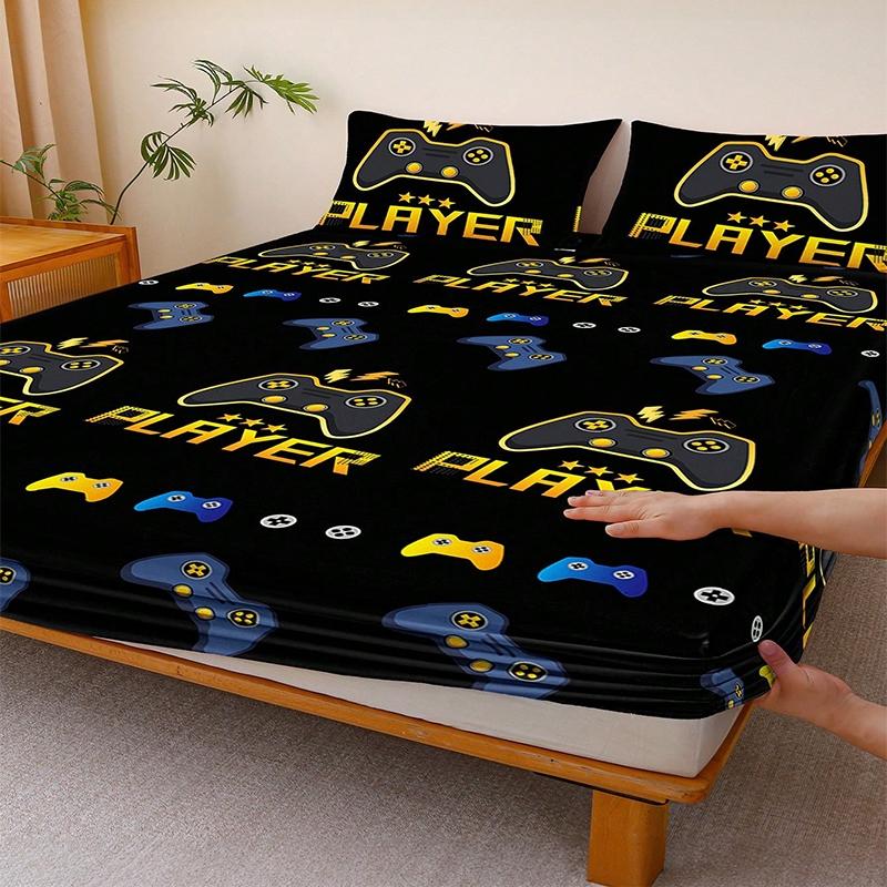 1PC Printed Fitted Sheet, Machine Washable, Soft & Comfortable, Anti-Slip & Non-Curl Design, Warm & Skin-Friendly for All Seasons, Festive Home Decor, Soft Breathable Sheet (No Pillowcase Included)