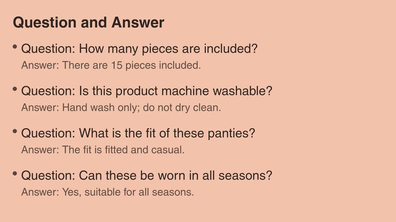 15-Piece Women's Underwear Set, Seamless Low-Rise Thong Panties, Comfortable Fitted Design, Casual All-Season Wear