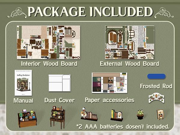 CUTEBEE DIY 3D Dollhouse Kit Gallery Bookstore Wooden Miniature House Book Nook with Handmade Details Tiny House Bookshelf Decor for Holiday Christmas and Black Friday Gift