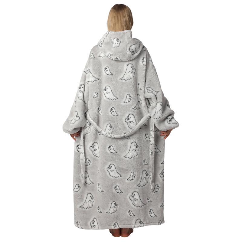 Msrlassn Valentine's Day Gifts Oversized Wearable Blanket Hoodie for Mom Girlfriend Women Men, 1Pcs Plus Size Pajamas Loungewear Nightwear Oversized Wearable Hoodie Sweatshirt Pullover Blanket Warm Hoodie with Pocket