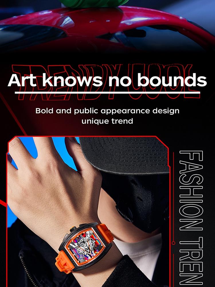 1Pcs Brand Men's Barrel shape Watches Waterproof, Trendy Retro Style Watch for Man,Luxury Male Quartz Wristwatch, Silicone strap/ABS plastic case, Fashion Trend Men Business Watch, Holiday Birthday Gifts