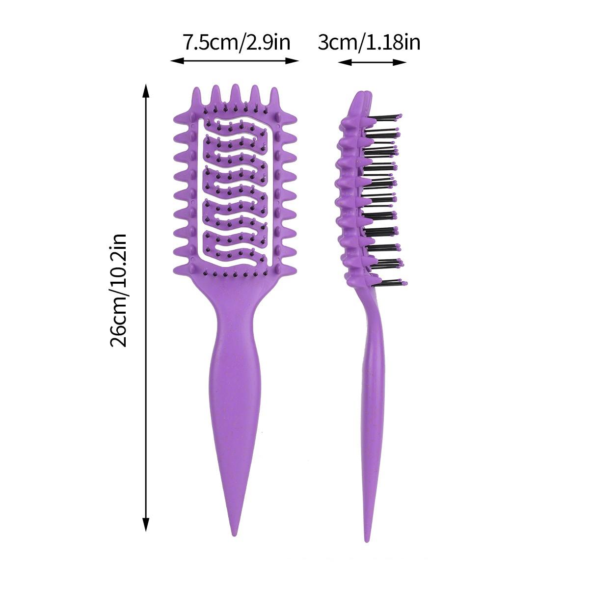 1 Piece Curly Hair Brush, Hollow Comb with Nylon Bristles and Abs Handle, Suitable for All Hairstyles, Dry and Wet Use, Hair Styling Tool