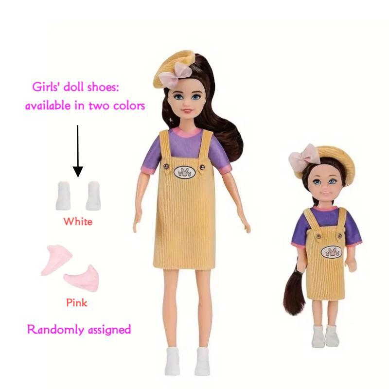 23cm Doll Family Set for Kids, Includes 2x14cm and 2x23cm Dolls, Perfect Birthday Gift, Christmas Present, Collectible Toy