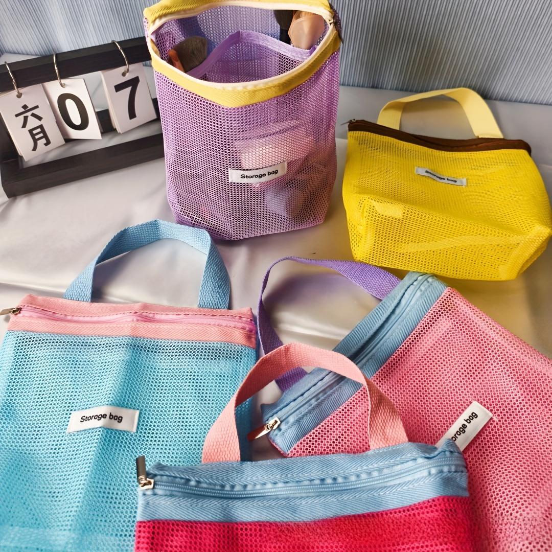 A Basic Nylon Mesh Storage Pouch, Ideal for Students to Carry Glasses, Skincare Items, And Toiletries for Fitness And Swimming