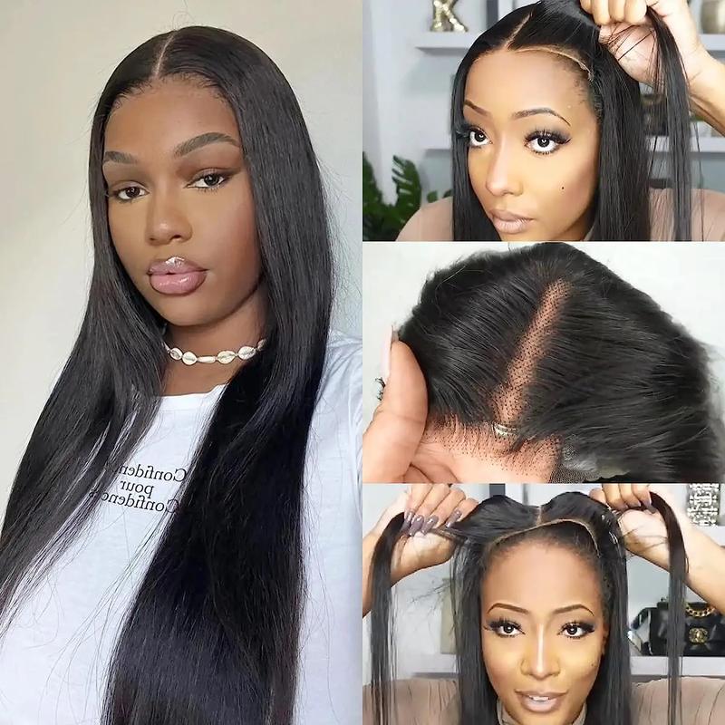 Bling Hair Glueless Wig Real Hair Ready To Wear Pre Cut Straight Wig 5x5 Transparent Lace Closure Wig Brazilian Wigs For Women