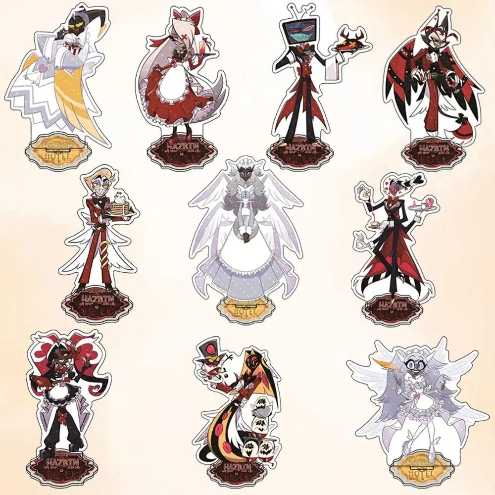 For Velvet Vox Charlie Morningstar Sir Pentious Niffty 10cm Acrylic Stand Anime Desktop Ornament Festival Gift