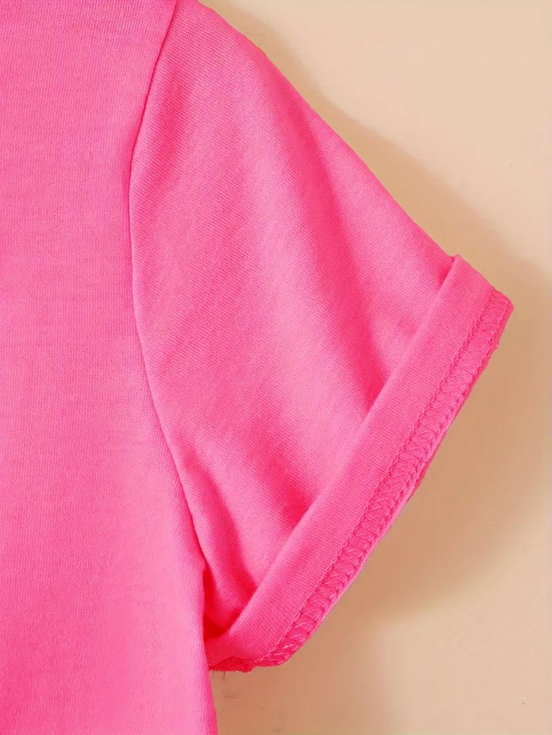 Halloween Christmas Costume Set, Witch Pattern Print 2-Piece Girls Casual Sports Short Sleeve & Bell Bottoms, Youth Trendy Sportswear, Power Girl Outfit