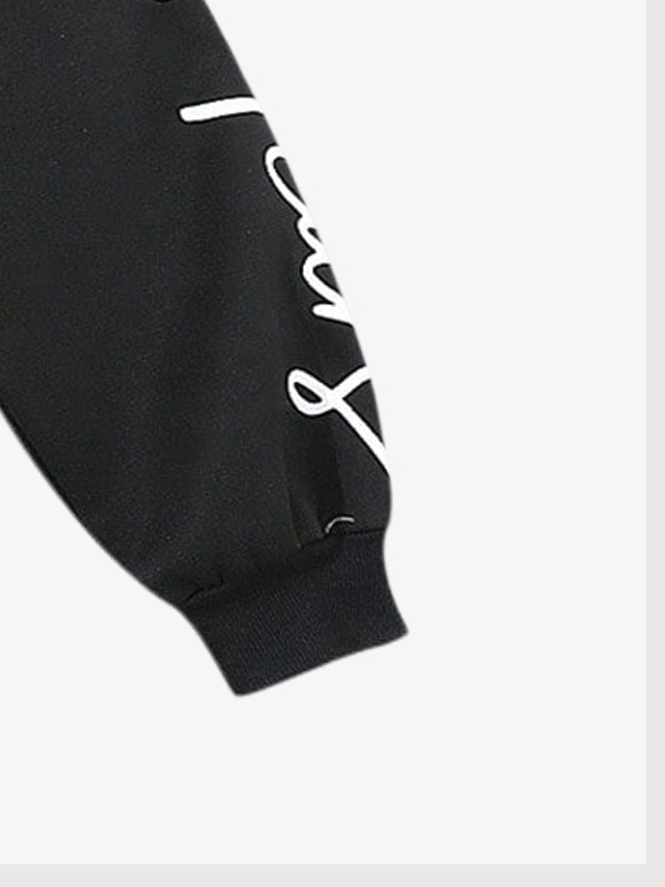 Men's Hooded Sweatshirt Autumn Winter Street Style American Fashion Eye Element English Pattern Print Short Hoodie Casual Streetwear Sweatshirt