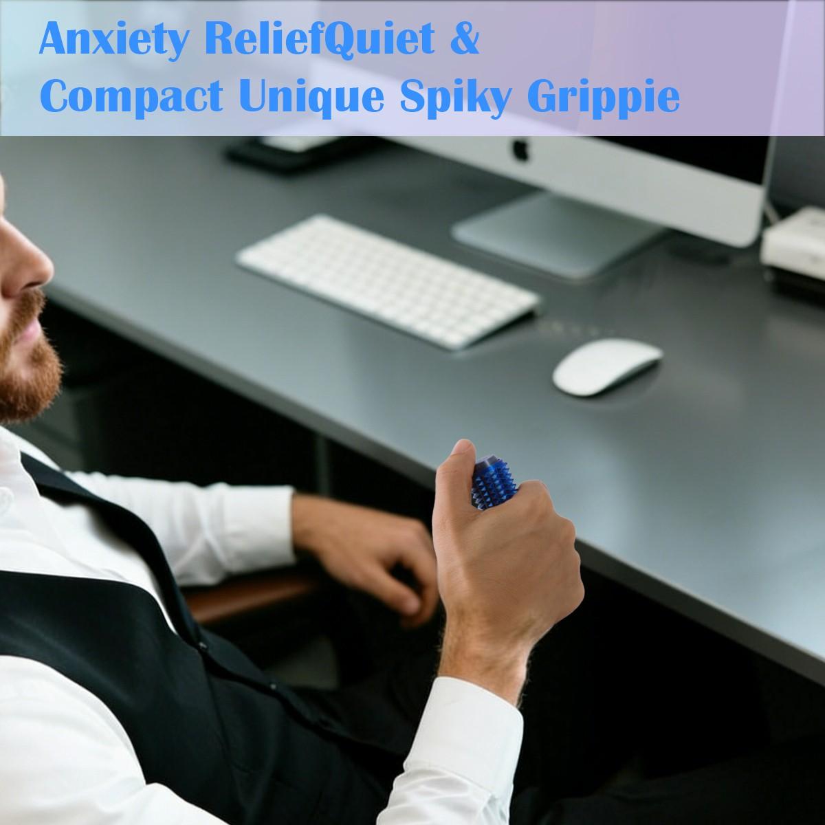 Pain Stim Fidget Toy, Quiet Press and Rotate, Cpc Approved, 3D Printed, Portable Spiky Keychain, Anxiety Relief, Focus and Calm Tool