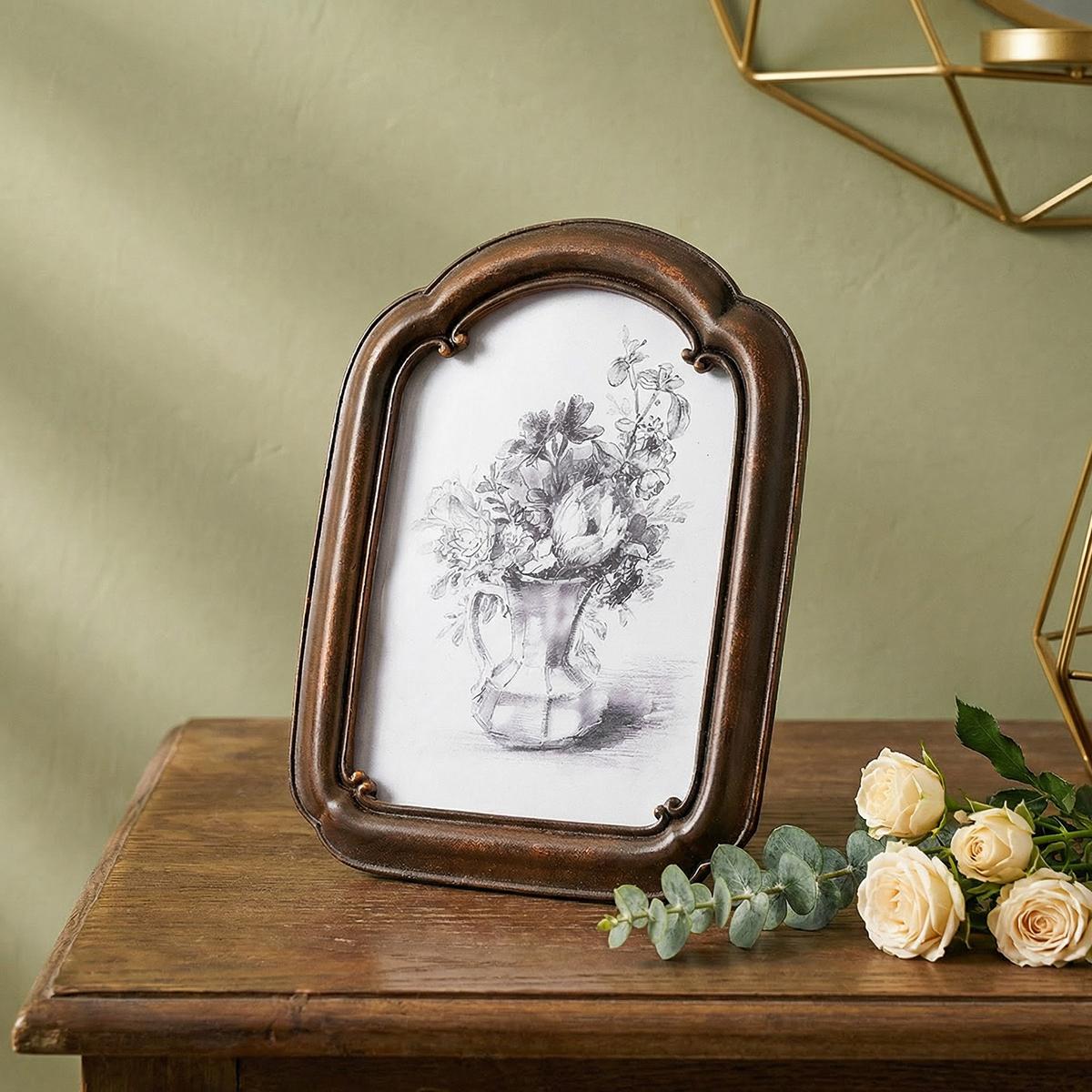 Resin Material Silver Color Border Curved Door Decorative Frame, Multi-Color Options, Simple Home Desktop Decoration